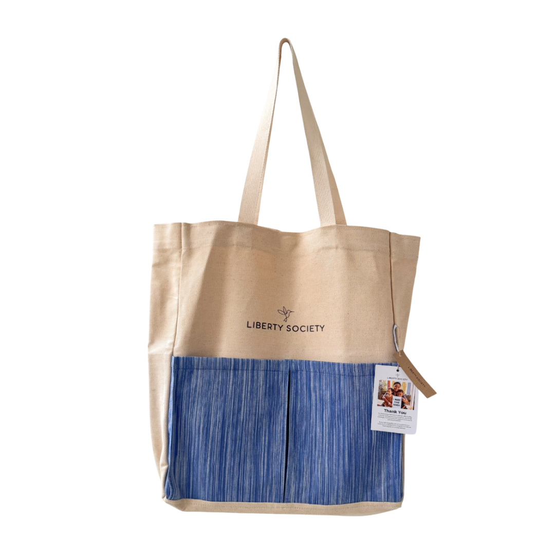 Canvas Tenun Multi-pocket Tote