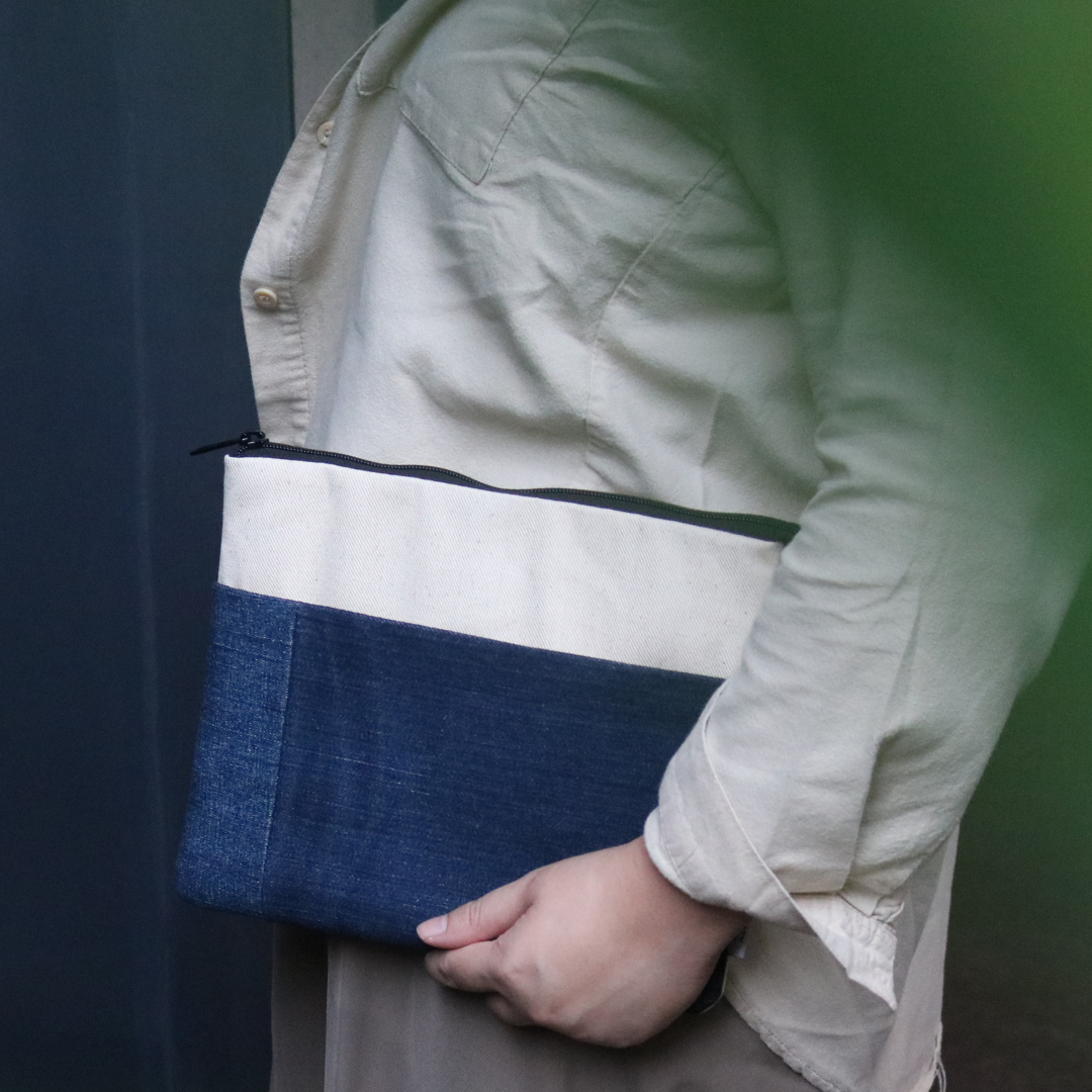 Canvas Denim Clutch