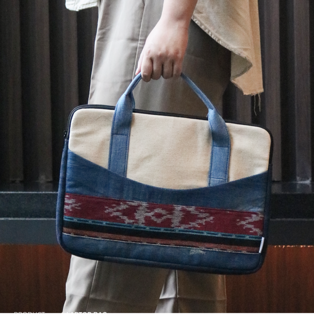 Canvas Denim Tenun Laptop Bag