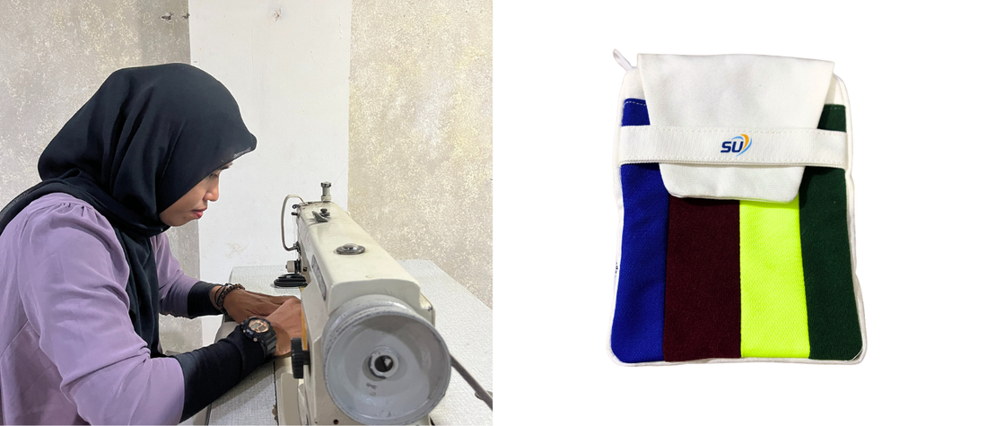 Daur Ulang Seragam Bekas Menjadi 500 Pouch, Ini Kolaborasi Liberty Society dengan PT SU Indonesia